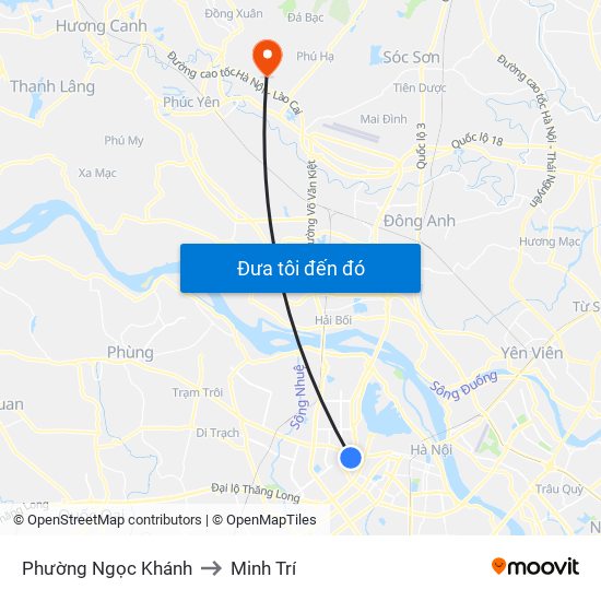 Phường Ngọc Khánh to Minh Trí map