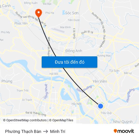 Phường Thạch Bàn to Minh Trí map