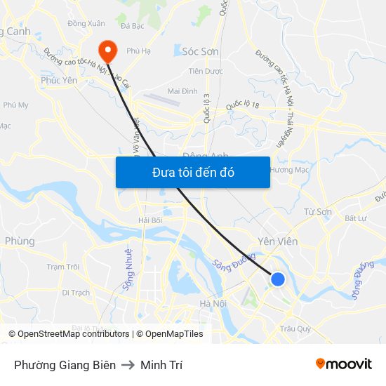 Phường Giang Biên to Minh Trí map