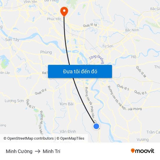 Minh Cường to Minh Trí map