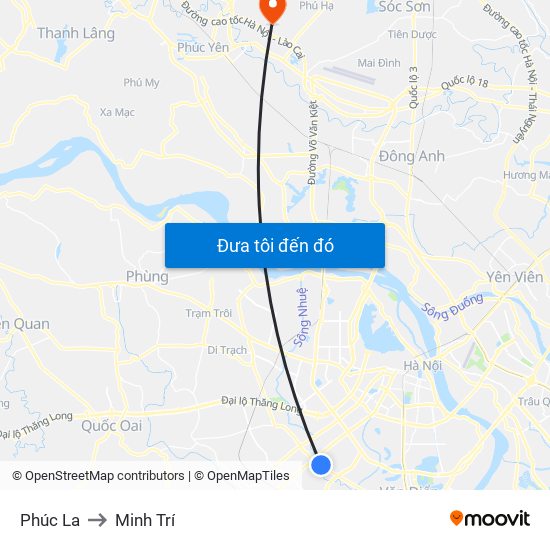 Phúc La to Minh Trí map