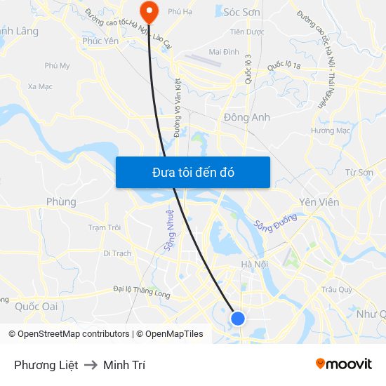 Phương Liệt to Minh Trí map