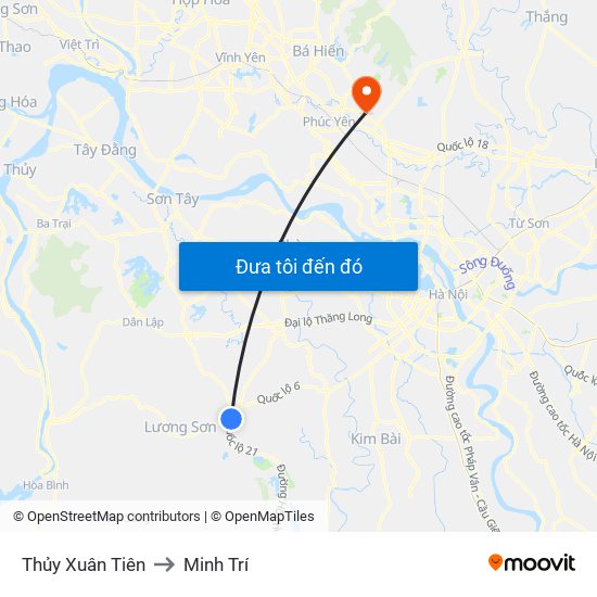 Thủy Xuân Tiên to Minh Trí map