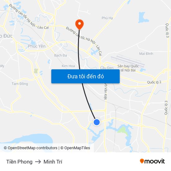 Tiền Phong to Minh Trí map