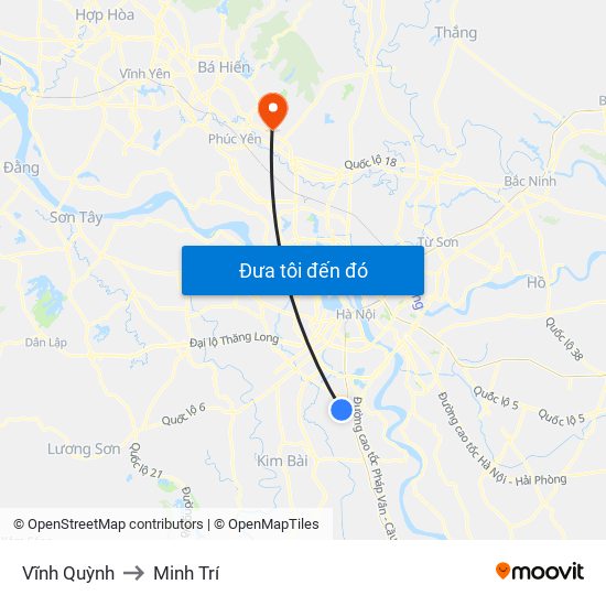 Vĩnh Quỳnh to Minh Trí map