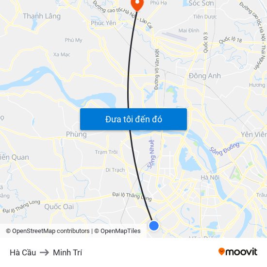 Hà Cầu to Minh Trí map