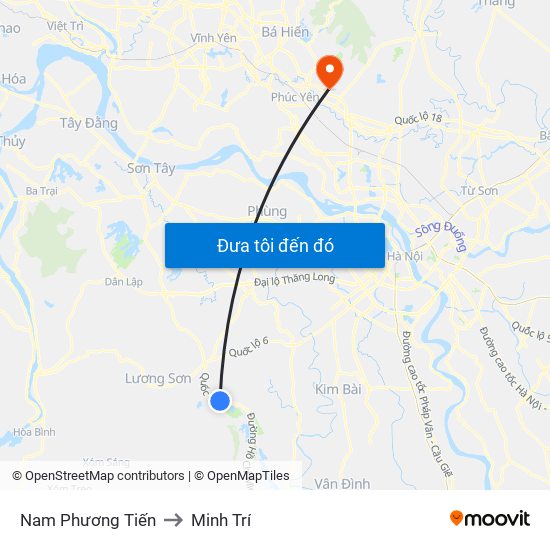 Nam Phương Tiến to Minh Trí map