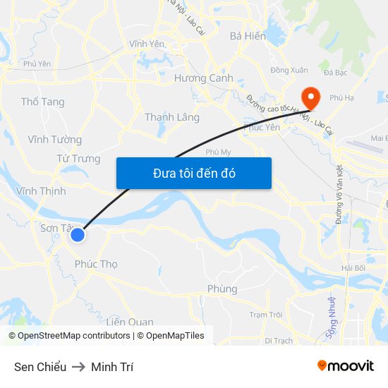 Sen Chiểu to Minh Trí map