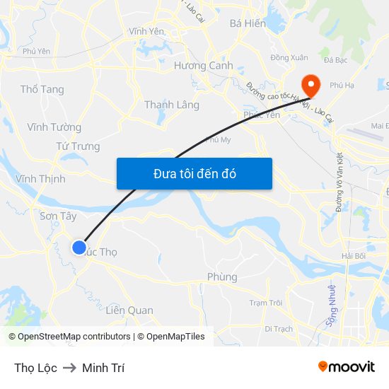 Thọ Lộc to Minh Trí map