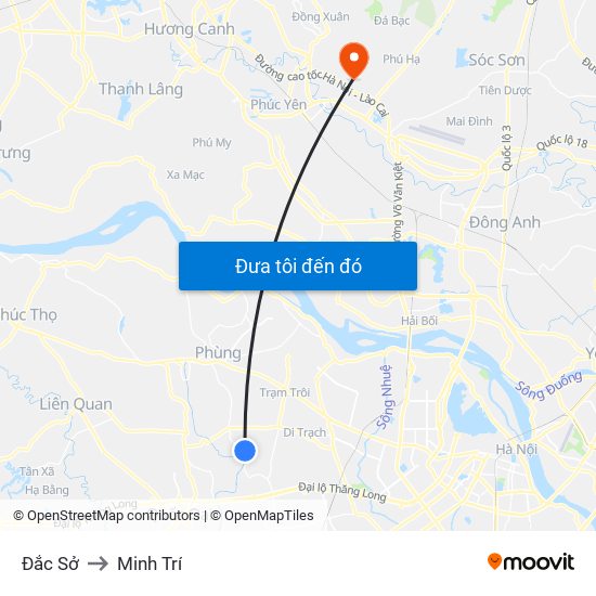 Đắc Sở to Minh Trí map