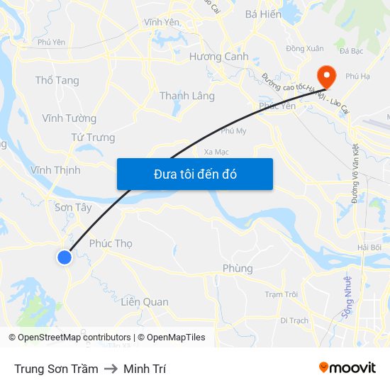 Trung Sơn Trầm to Minh Trí map