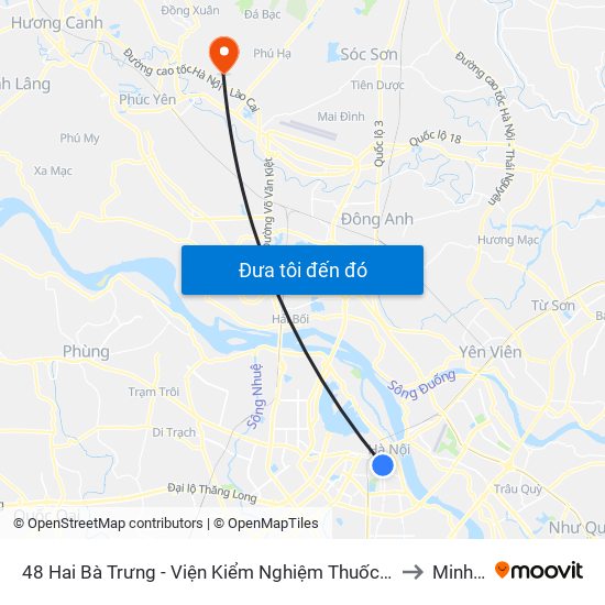 48 Hai Bà Trưng - Viện Kiểm Nghiệm Thuốc Trung Ương to Minh Trí map