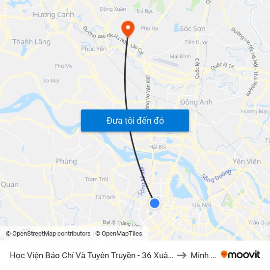 Học Viện Báo Chí Và Tuyên Truyền - 36 Xuân Thủy to Minh Trí map