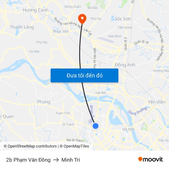 2b Phạm Văn Đồng to Minh Trí map