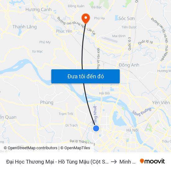 Đại Học Thương Mại - Hồ Tùng Mậu (Cột Sau) to Minh Trí map