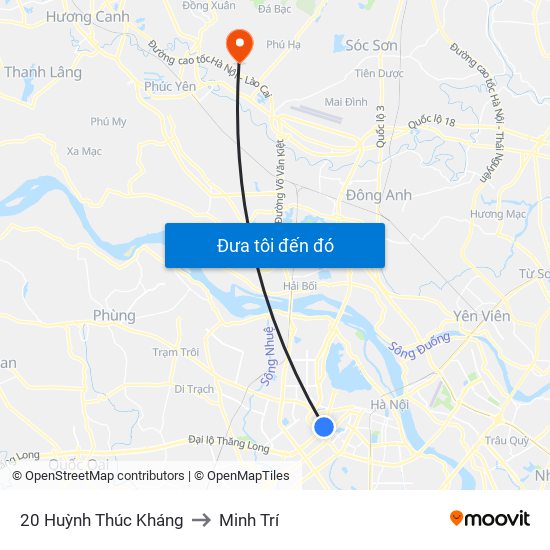 20 Huỳnh Thúc Kháng to Minh Trí map