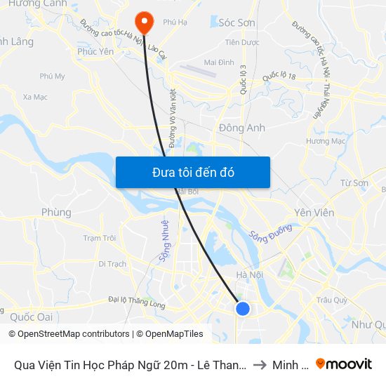 Qua Viện Tin Học Pháp Ngữ 20m - Lê Thanh Nghị to Minh Trí map