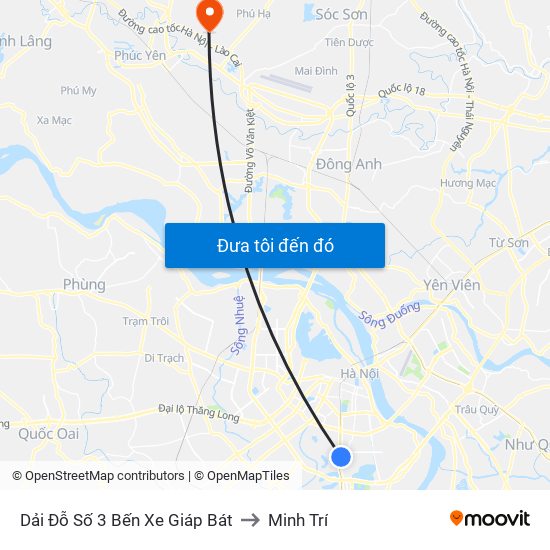 Dải Đỗ Số 3 Bến Xe Giáp Bát to Minh Trí map