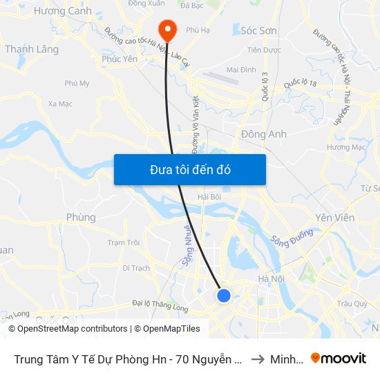 Trung Tâm Y Tế Dự Phòng Hn - 70 Nguyễn Chí Thanh to Minh Trí map