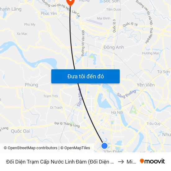 Đối Diện Trạm Cấp Nước Linh Đàm (Đối Diện Chung Cư Hh1c) - Nguyễn Hữu Thọ to Minh Trí map