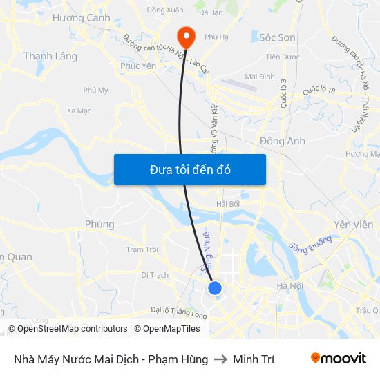 Nhà Máy Nước Mai Dịch - Phạm Hùng to Minh Trí map