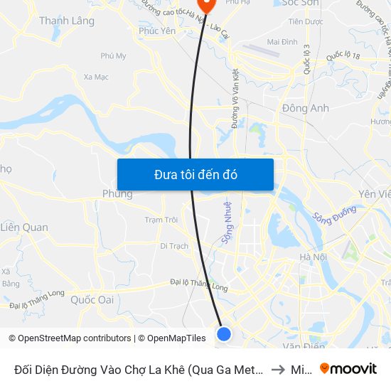 Đối Diện Đường Vào Chợ La Khê (Qua Ga Metro La Khê) - 405 Quang Trung (Hà Đông) to Minh Trí map