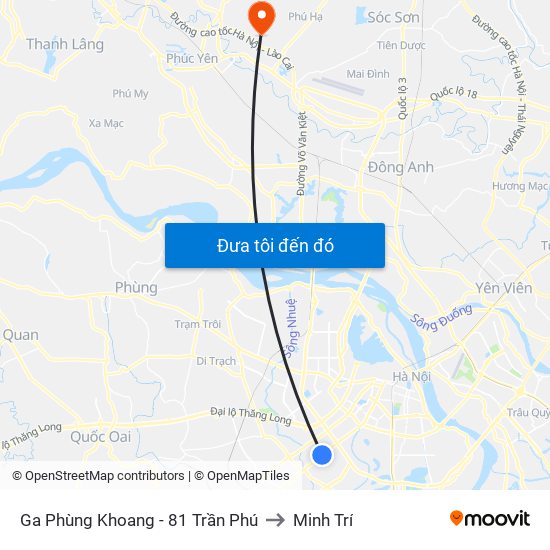 Ga Phùng Khoang - 81 Trần Phú to Minh Trí map