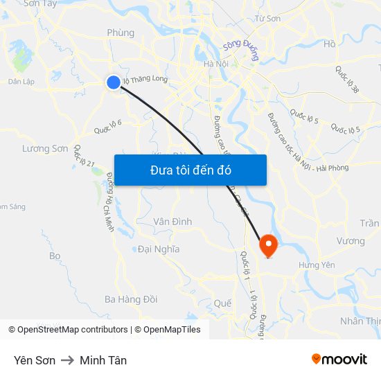 Yên Sơn to Minh Tân map