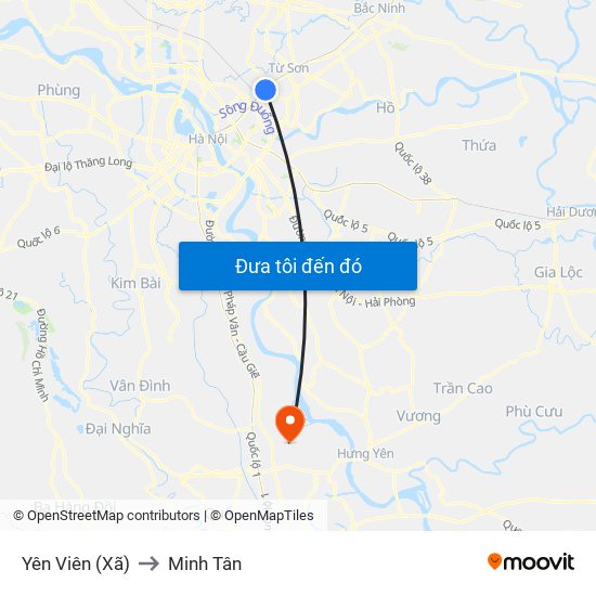 Yên Viên (Xã) to Minh Tân map