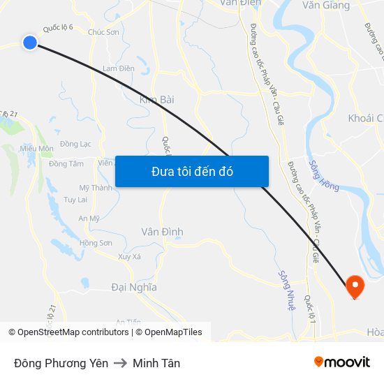 Đông Phương Yên to Minh Tân map