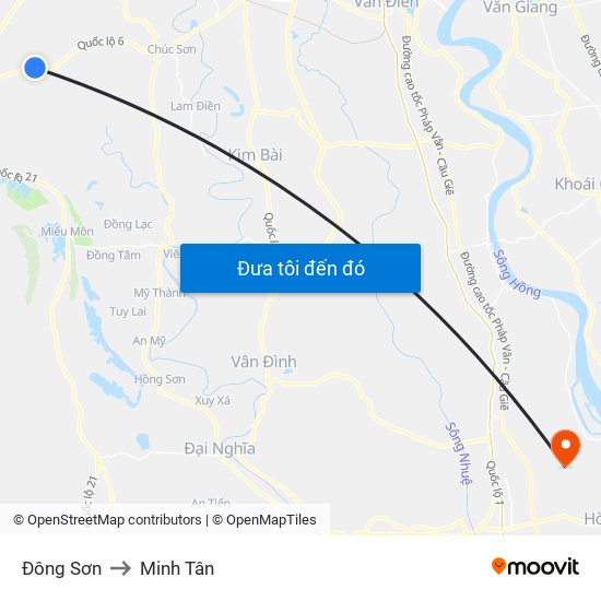 Đông Sơn to Minh Tân map