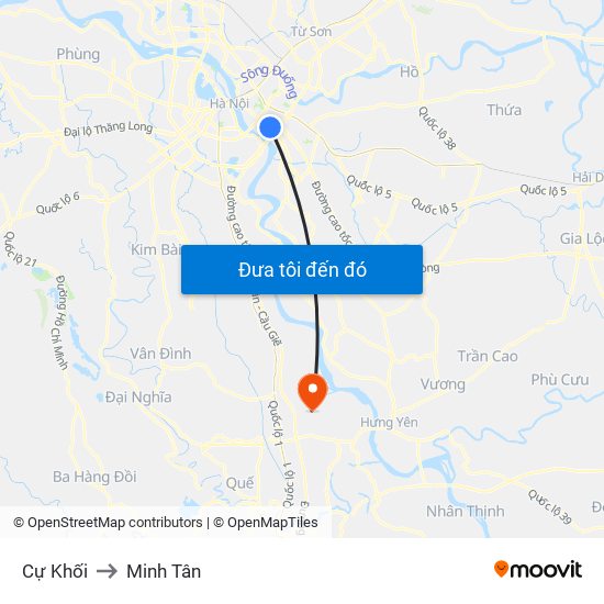 Cự Khối to Minh Tân map