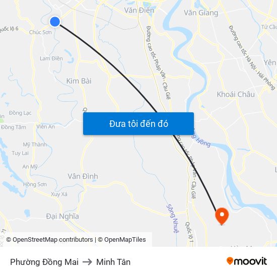 Phường Đồng Mai to Minh Tân map