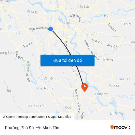 Phường Phú Đô to Minh Tân map