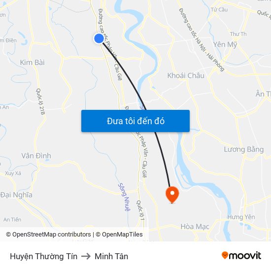 Huyện Thường Tín to Minh Tân map