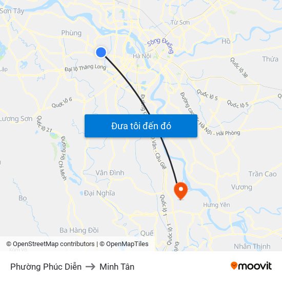Phường Phúc Diễn to Minh Tân map