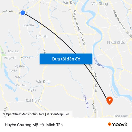 Huyện Chương Mỹ to Minh Tân map