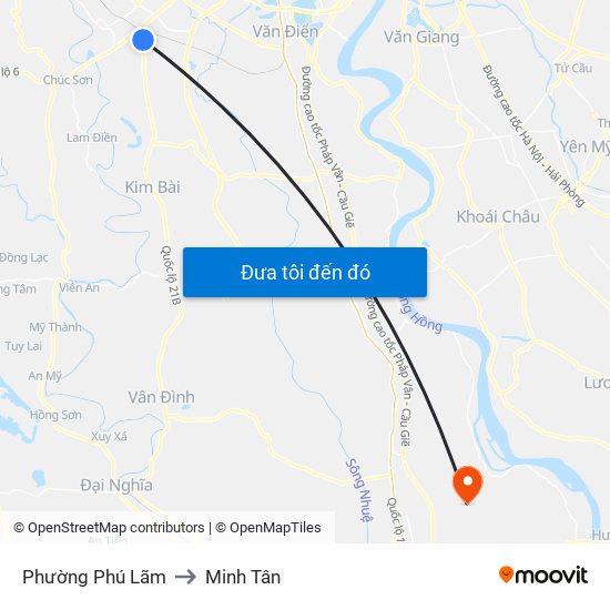 Phường Phú Lãm to Minh Tân map