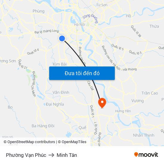 Phường Vạn Phúc to Minh Tân map