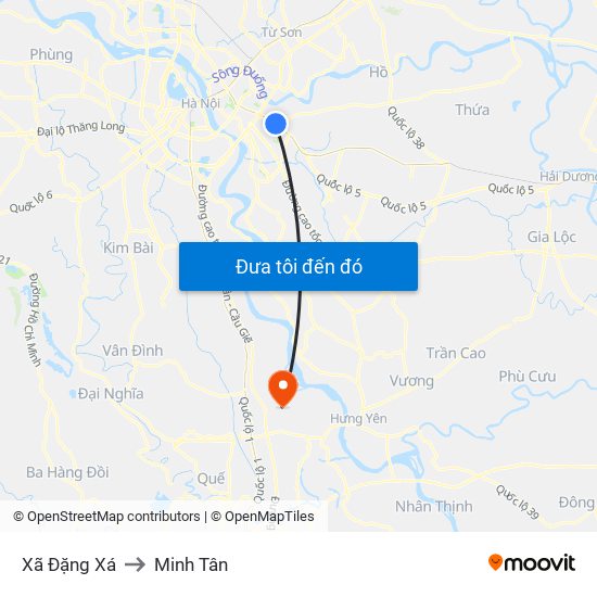 Xã Đặng Xá to Minh Tân map