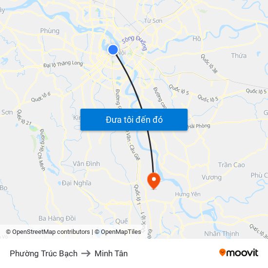 Phường Trúc Bạch to Minh Tân map