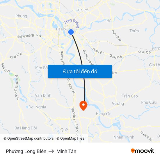 Phường Long Biên to Minh Tân map