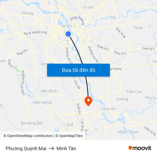 Phường Quỳnh Mai to Minh Tân map