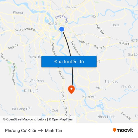 Phường Cự Khối to Minh Tân map