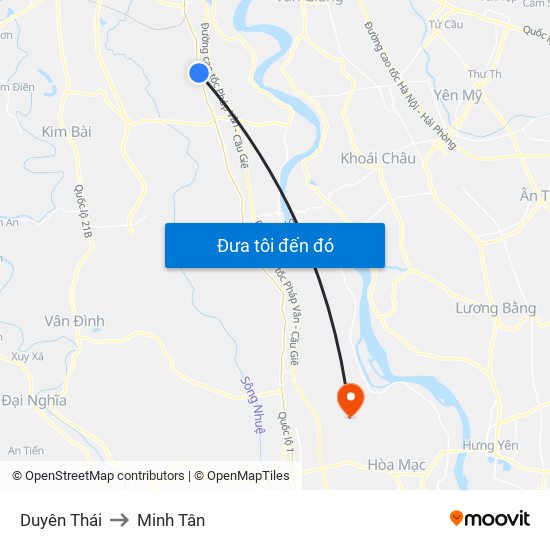 Duyên Thái to Minh Tân map