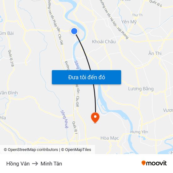 Hồng Vân to Minh Tân map