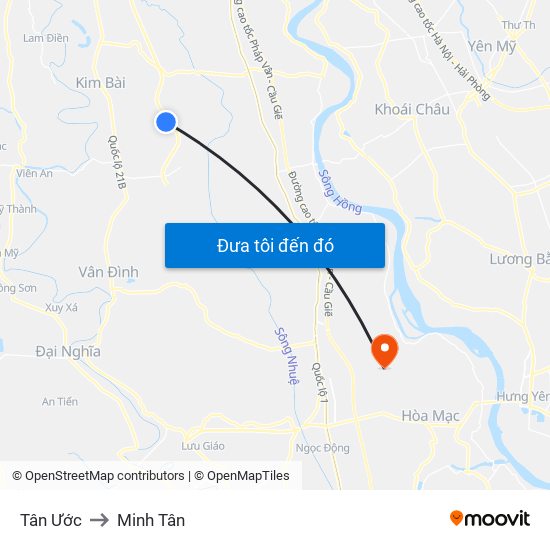 Tân Ước to Minh Tân map