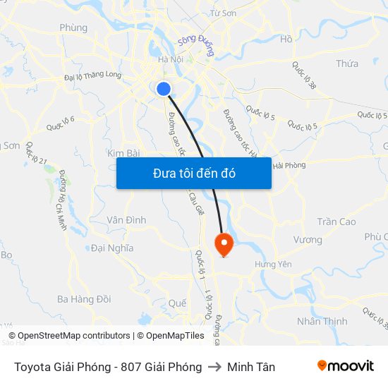 Toyota Giải Phóng - 807 Giải Phóng to Minh Tân map