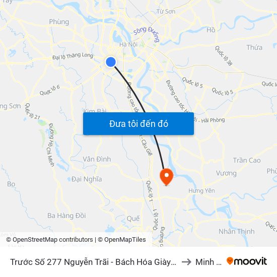 Trước Số 277 Nguyễn Trãi - Bách Hóa Giày Thượng Đình to Minh Tân map