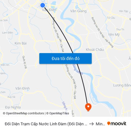 Đối Diện Trạm Cấp Nước Linh Đàm (Đối Diện Chung Cư Hh1c) - Nguyễn Hữu Thọ to Minh Tân map